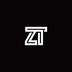 ZT monogram logo with abstract line