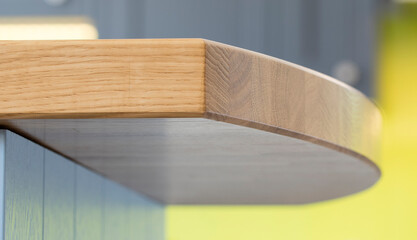 Modern smooth timber kitchen work top