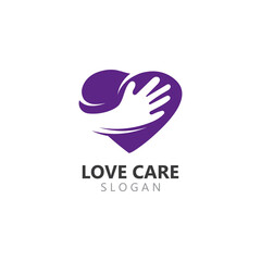 Obraz premium Creative Love and Care Logo Design inspiration Template