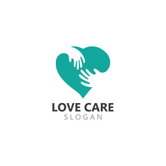Creative Love and Care Logo Design inspiration Template