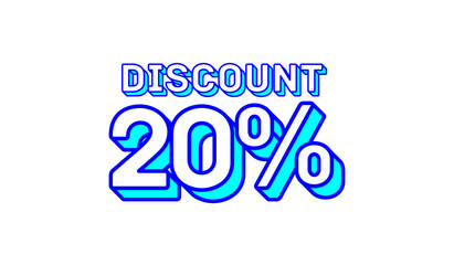 20 percent discount line modern template sign banner vector eps