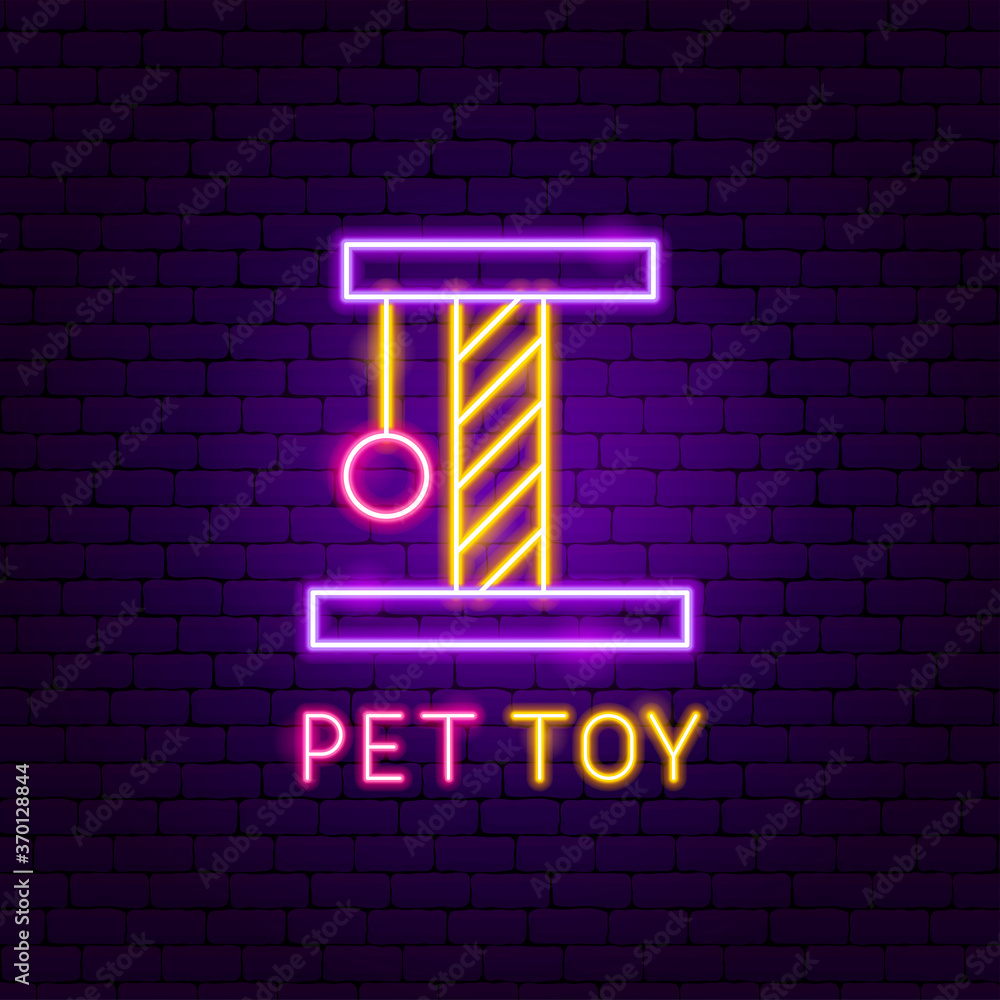 Poster pet toy neon label