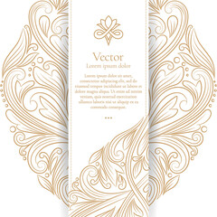 White luxury invitation card design. Vintage ornament template. Can be used for background and wallpaper. Elegant and classic vector elements great for decoration.