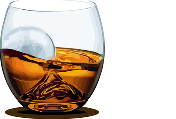 glass of whiskey and brandy illustration