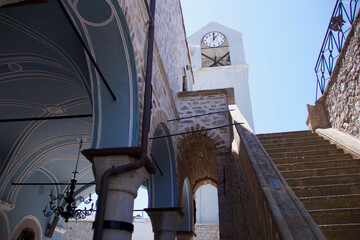 Chios island Pyrgi village outdoors, indoors