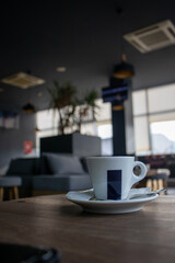 Espresso cup in a bar