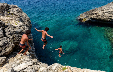 jumpig in the sea