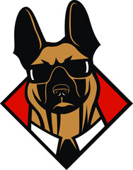 German Shepherd with Sunglasses Character Design