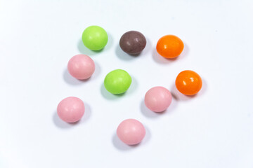 colorful candies isolated on the white background

