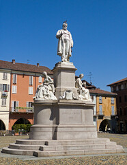 Fototapeta na wymiar Piazza Cavour, the central square of Vercelli's town