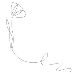 Flower line drawing. Vector illustration