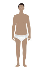 Fototapeta premium Black man standing in underwear. vector