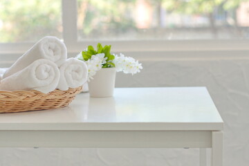 Spa accessories,Beautiful composition of spa , spa relax concept,  herbs for massage, beautiful spa set on wood table,For marketing products