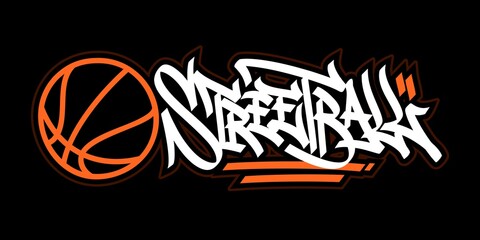 Abstract Hip Hop Hand Written Graffiti Style Word Street Ball Vector Illustration Art