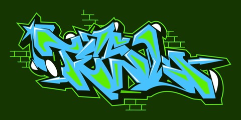Abstract Word Tesl Graffiti Style Font Lettering Vector Illustration Art © Anton Kustsinski
