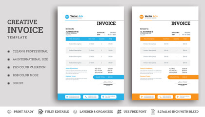 Minimal invoice design. Bill form business invoice accounting