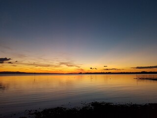 sunset over the river
