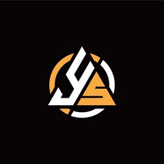Y S initial logo modern triangle with circle on back