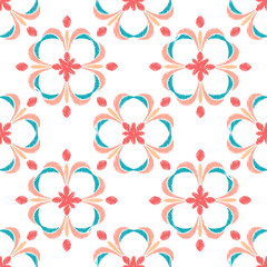 Colorful Ikat ornamentel seamless pattern for textile, wallpaper, card or wrapping paper. Tile for surface design.