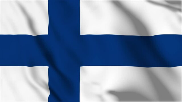 Waving flag loop. National flag of Finland