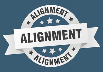 alignment round ribbon isolated label. alignment sign
