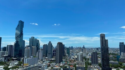 Bangkok city skyline from high angle viewpoint