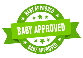 baby approved round ribbon isolated label. baby approved sign