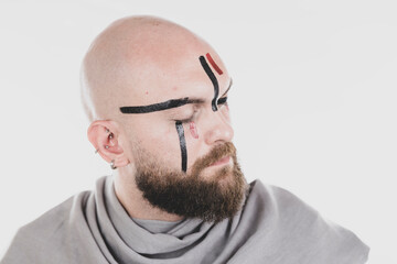 portrait of a man painted face