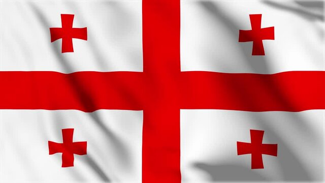 Waving flag loop. National flag of Georgia
