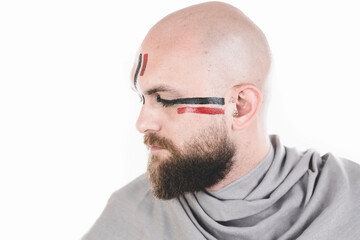 Fototapeta premium portrait of a man painted face