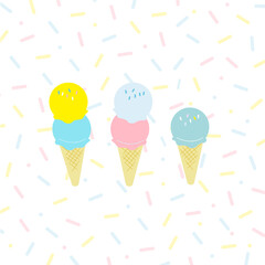 アイスクリームのイラストアイコン