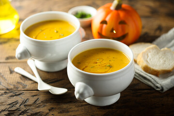 Delicious homemade pumpkin soup
