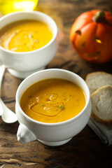 Delicious homemade pumpkin soup