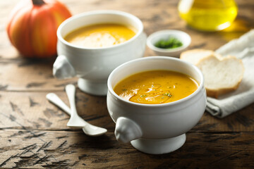 Delicious homemade pumpkin soup
