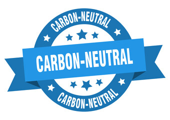 carbon-neutral round ribbon isolated label. carbon-neutral sign