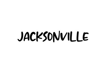 Jacksonville city handwritten typography word text hand lettering. Modern calligraphy text. Black color
