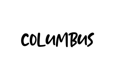 Columbus city handwritten typography word text hand lettering. Modern calligraphy text. Black color
