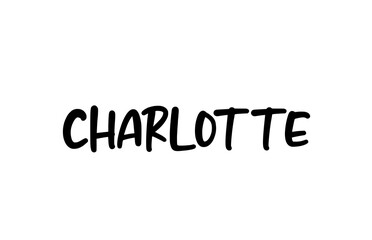 Charlotte city handwritten typography word text hand lettering. Modern calligraphy text. Black color