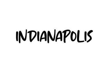 Indianapolis city handwritten typography word text hand lettering. Modern calligraphy text. Black color