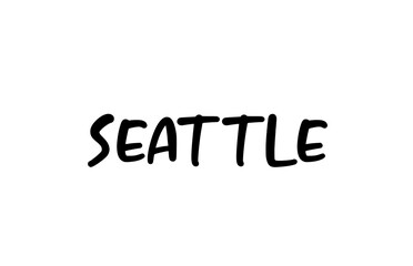 Seattle city handwritten typography word text hand lettering. Modern calligraphy text. Black color