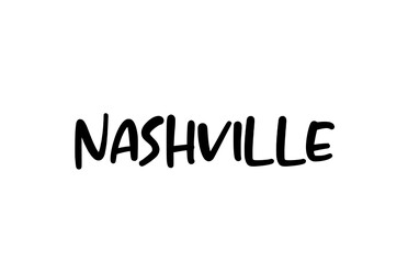 Nashville city handwritten typography word text hand lettering. Modern calligraphy text. Black color