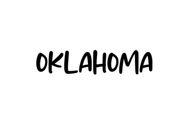 Oklahoma city handwritten typography word text hand lettering. Modern calligraphy text. Black color