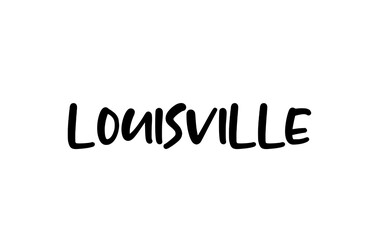 Louisville city handwritten typography word text hand lettering. Modern calligraphy text. Black color