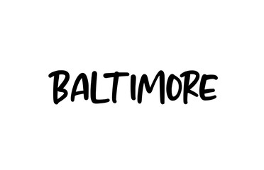 Baltimore city handwritten typography word text hand lettering. Modern calligraphy text. Black color