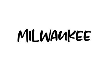 Milwaukee city handwritten typography word text hand lettering. Modern calligraphy text. Black color