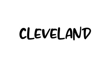 Cleveland city handwritten typography word text hand lettering. Modern calligraphy text. Black color