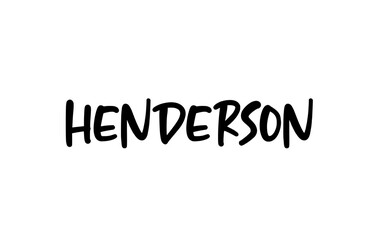 Henderson city handwritten typography word text hand lettering. Modern calligraphy text. Black color