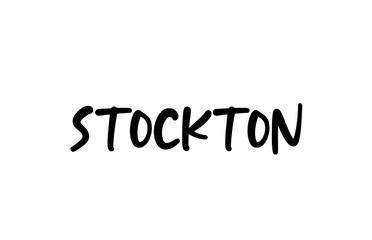 Stockton city handwritten typography word text hand lettering. Modern calligraphy text. Black color