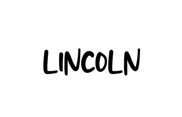 Lincoln city handwritten typography word text hand lettering. Modern calligraphy text. Black color