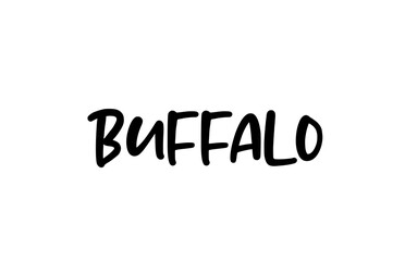 Buffalo city handwritten typography word text hand lettering. Modern calligraphy text. Black color